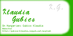 klaudia gubics business card